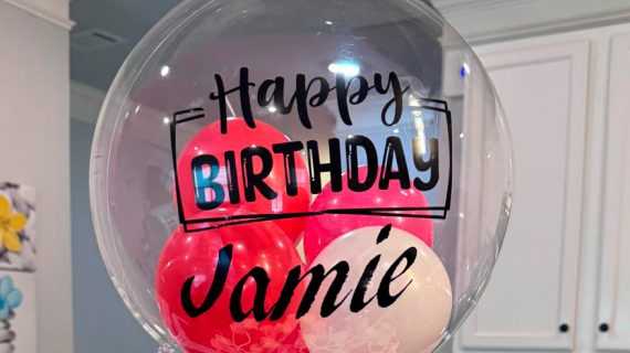 Transparent Balloon with 4 Pumps Personalized Message