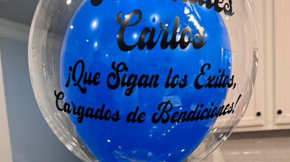 Transparent Balloon with 1 Pump Personalized Message